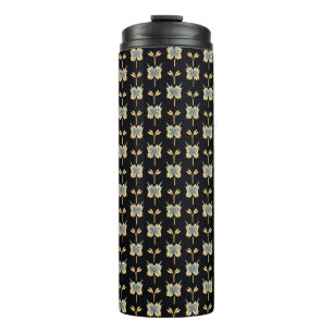 Floral Pattern With Yellow Flowers Thermal Tumbler