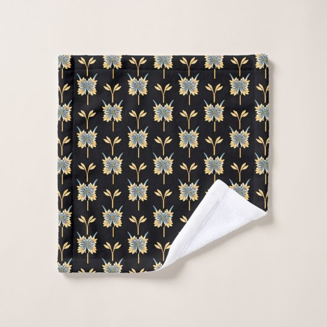 Floral Pattern With Yellow Flowers Wash Cloth (Wash Cloth)