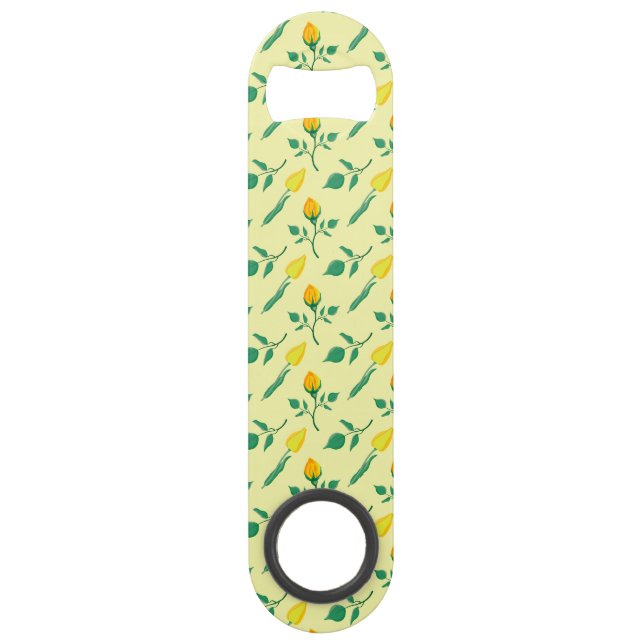 Floral pattern with yellow rose and tulip flowers (Front)