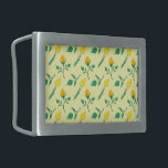 Floral pattern with yellow rose and tulip flowers belt buckle<br><div class="desc">Elegant seamless pattern with floral motif made of yellow rose and tulip flowers</div>