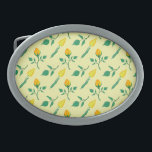 Floral pattern with yellow rose and tulip flowers belt buckle<br><div class="desc">Elegant seamless pattern with floral motif made of yellow rose and tulip flowers</div>