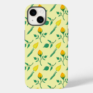 Floral pattern with yellow rose and tulip flowers Case-Mate iPhone 14 case