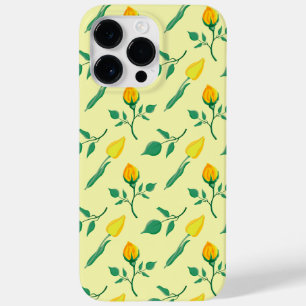 Floral pattern with yellow rose and tulip flowers Case-Mate iPhone 14 pro max case