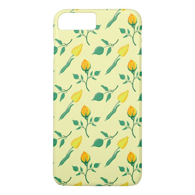 Floral pattern with yellow rose and tulip flowers Case-Mate iPhone case (Back)