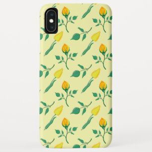 Floral pattern with yellow rose and tulip flowers iPhone XS max case