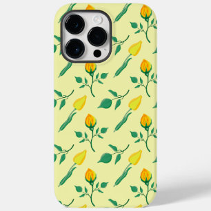 Floral pattern with yellow rose and tulip flowers Case-Mate iPhone 14 pro max case