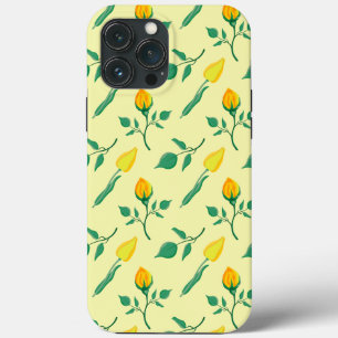 Floral pattern with yellow rose and tulip flowers iPhone 13 pro max case