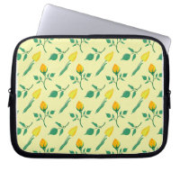 Floral pattern with yellow rose and tulip flowers