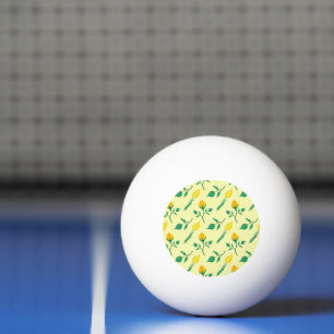 Floral pattern with yellow rose and tulip flowers ping pong ball