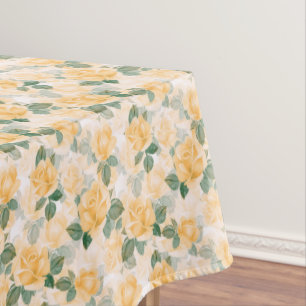 Floral pattern with yellow roses tablecloth