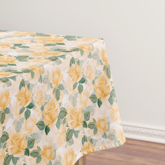 Floral  pattern with yellow roses tablecloth (In Situ)