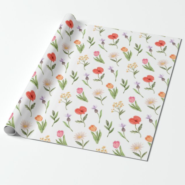 Floral pattern Wrapping Paper (Unrolled)
