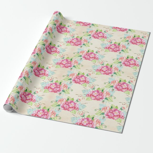Floral Pattern Wrapping Paper (Unrolled)