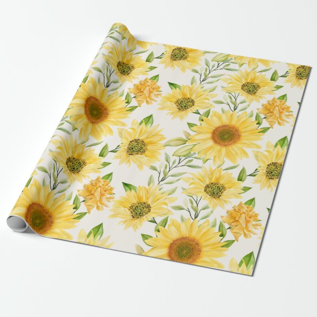 Floral pattern Wrapping Paper (Unrolled)