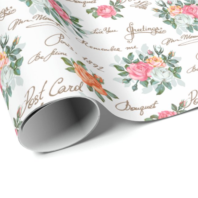 Floral pattern wrapping paper (Roll Corner)