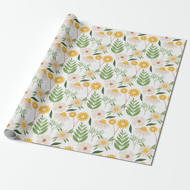 Floral Pattern Wrapping Paper (Unrolled)