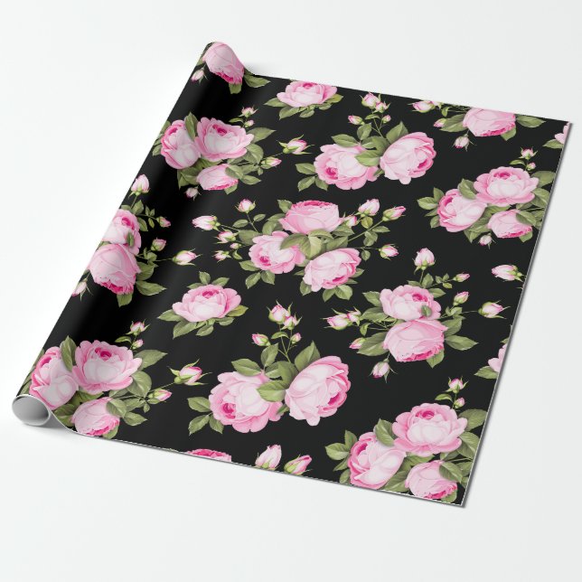 Floral pattern wrapping paper (Unrolled)