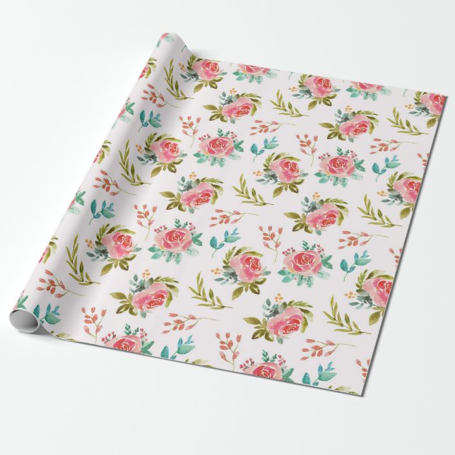 Floral pattern Wrapping Paper (Unrolled)