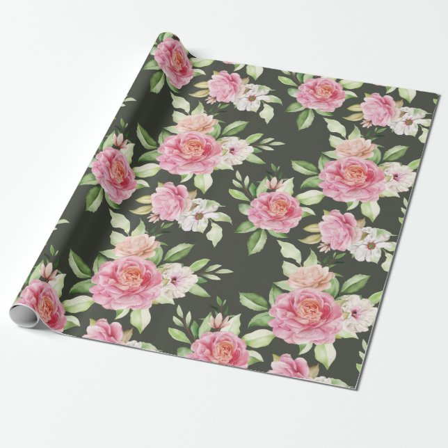 Floral pattern Wrapping Paper (Unrolled)