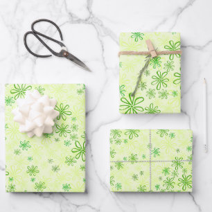 Floral pattern wrapping paper sheets