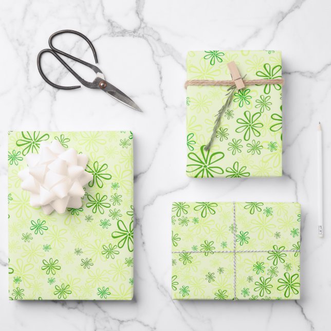 Floral pattern wrapping paper sheets (Front)