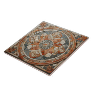 Floral Patterned Ceramic Tile Design