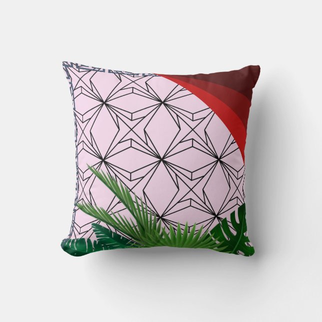Floral-patterned cushion, garden throw pillow (Front)