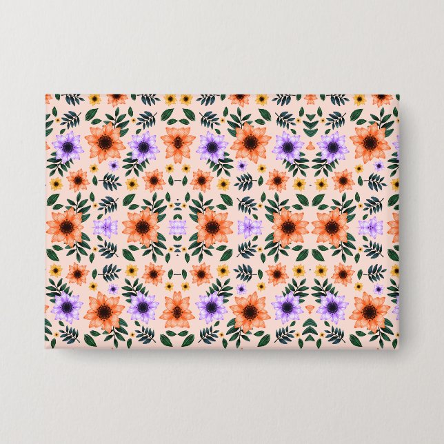 Floral-patterned envelope with vibrant orange  (Front)