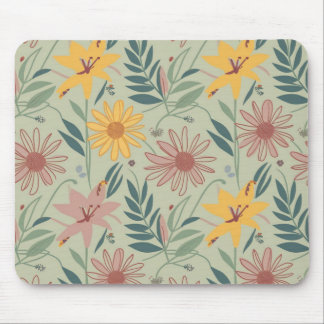 floral patterned mouse pad