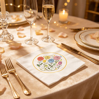 Floral-patterned romantic and elegant napkin