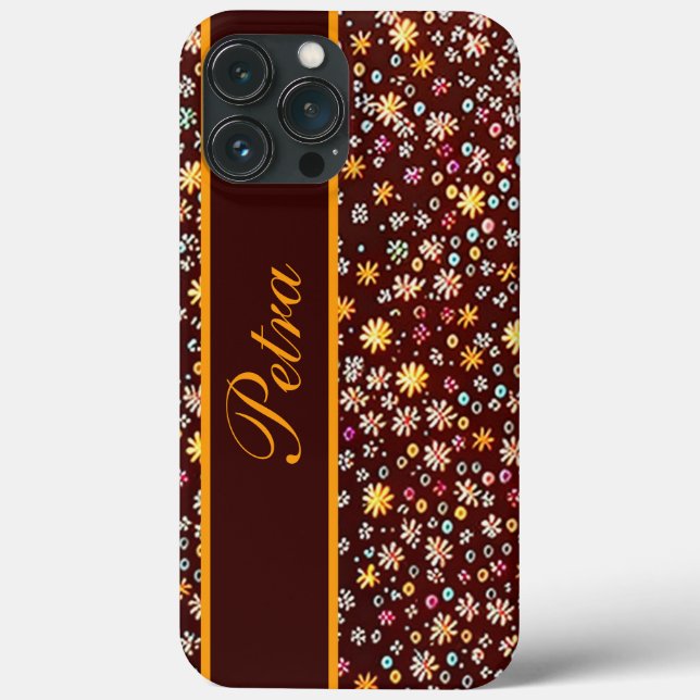 floral patterns brown orange Case-Mate iPhone case (Back)