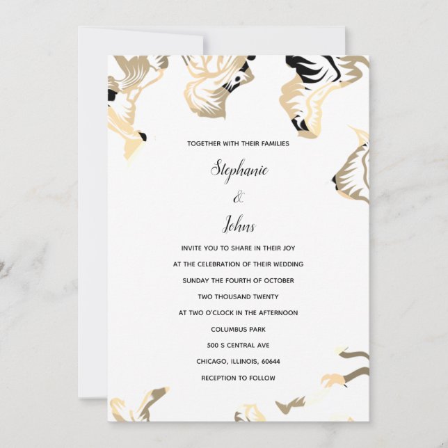 Floral Patterns Spring Summer Boho Minimal Wedding Invitation (Front)