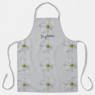 Floral Patterns Wedding Bridesmaid Flowergirl Grey Apron