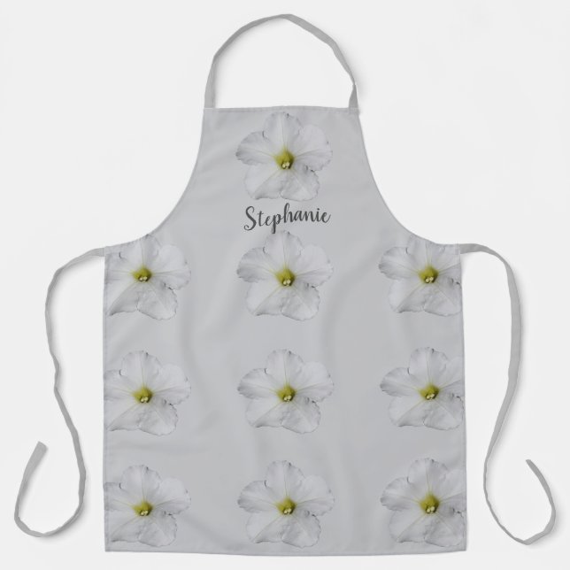 Floral Patterns Wedding Bridesmaid Flowergirl Grey Apron (Front)