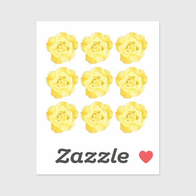 Floral Patterns Yellow Rose Colourful Bright Trend (Sheet)