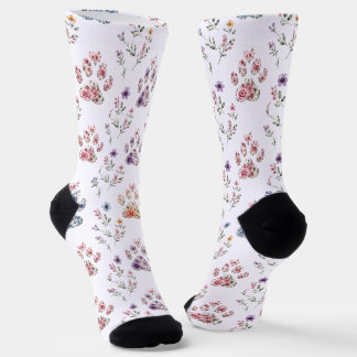 Floral Paw Print Socks | Watercolor Pet Lover