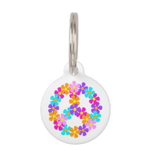 Floral Peace Pet Tag