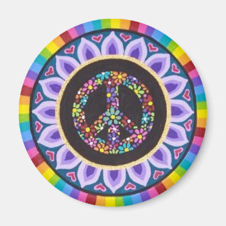 Floral peace sign magnet by Soozie Wray