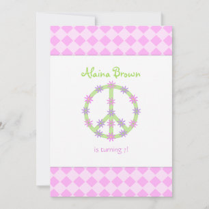 Floral Peace Sign Party Invitation