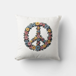 Floral Peace Sign Pillow