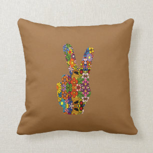 Floral Peace Sign Pillow... Cushion