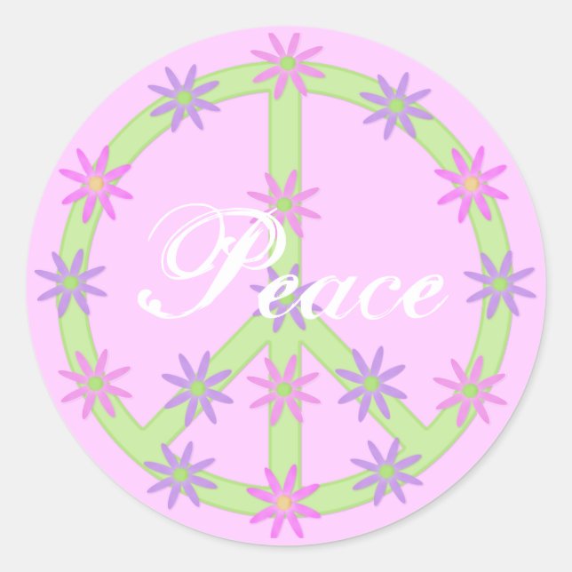 Floral Peace Sign Stickers (Front)