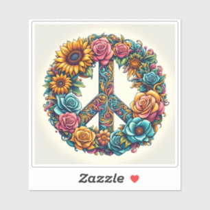 Floral Peace Symbol Design Celebrating Harmony
