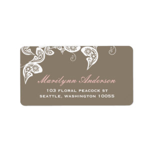 Floral Peacock Boho Chic Wedding Address Labels