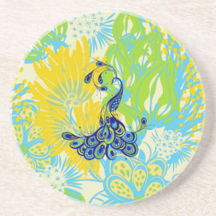 floral peacock coaster