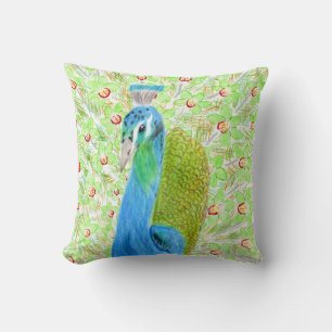 Floral Peacock Cushion