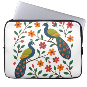 Floral Peacock Harmony Laptop Sleeve