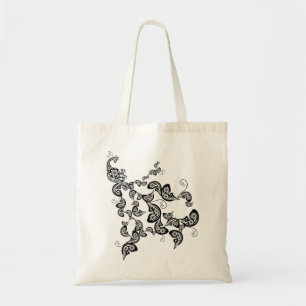 Floral Peacock Pattern Custom Tote Bag