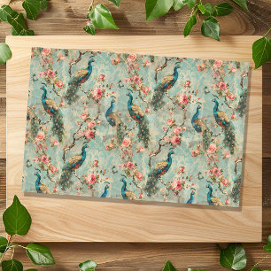 Floral Peacock Vintage Texture look flower Tissue Paper