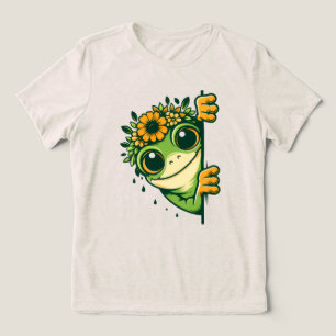 Floral Peek Frog Women’s Nature T‑Shirt Tri-Blend Shirt